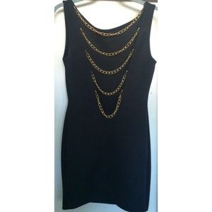 Forever 21 Black & Gold Chained Dress